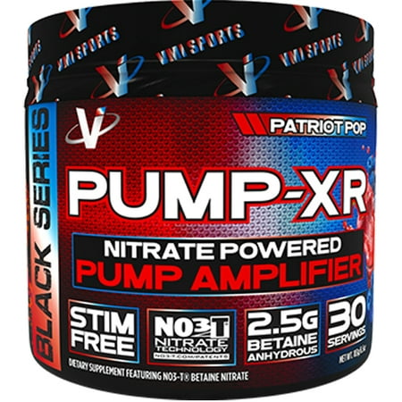 VMI Sports Pump-XR Nitric Oxide Boosting Pre Workout Powder, Intense Pumps, Vascularity and Strength, Stimulant Free, Patriot Pop, 30 (Best Pre Workout With Nitric Oxide And Creatine)
