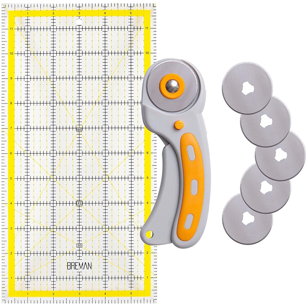 WA Portman Rotary Cutter and Quilting Ruler Set 45mm Fabric Cutter