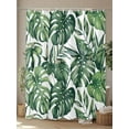 thumbnail image 4 of Tropical Botanical Shower Curtain, Nature Palm Leaf Monstera Bathroom Decor Curtains Set with Hooks, Green Waterproof Fabric Home Accessories， 66 X 72 Inch Long, 4 of 6