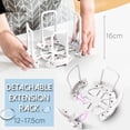 thumbnail image 4 of Binwennn Retractable Storage Bowl Rack Kitchen Cup Holder Rack Glass Holder Shower Glass Rack under Wooden Space Saving Fridge Storage Storage Racks Organizer Rack Bar Racks for Glasses above Fridge, 4 of 7