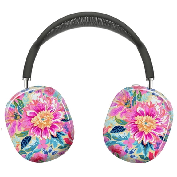 Protective Cover for AirPods Max Bright Pink Preppy Flowers =4 Headphones Aesthetic Print Snap On Cases