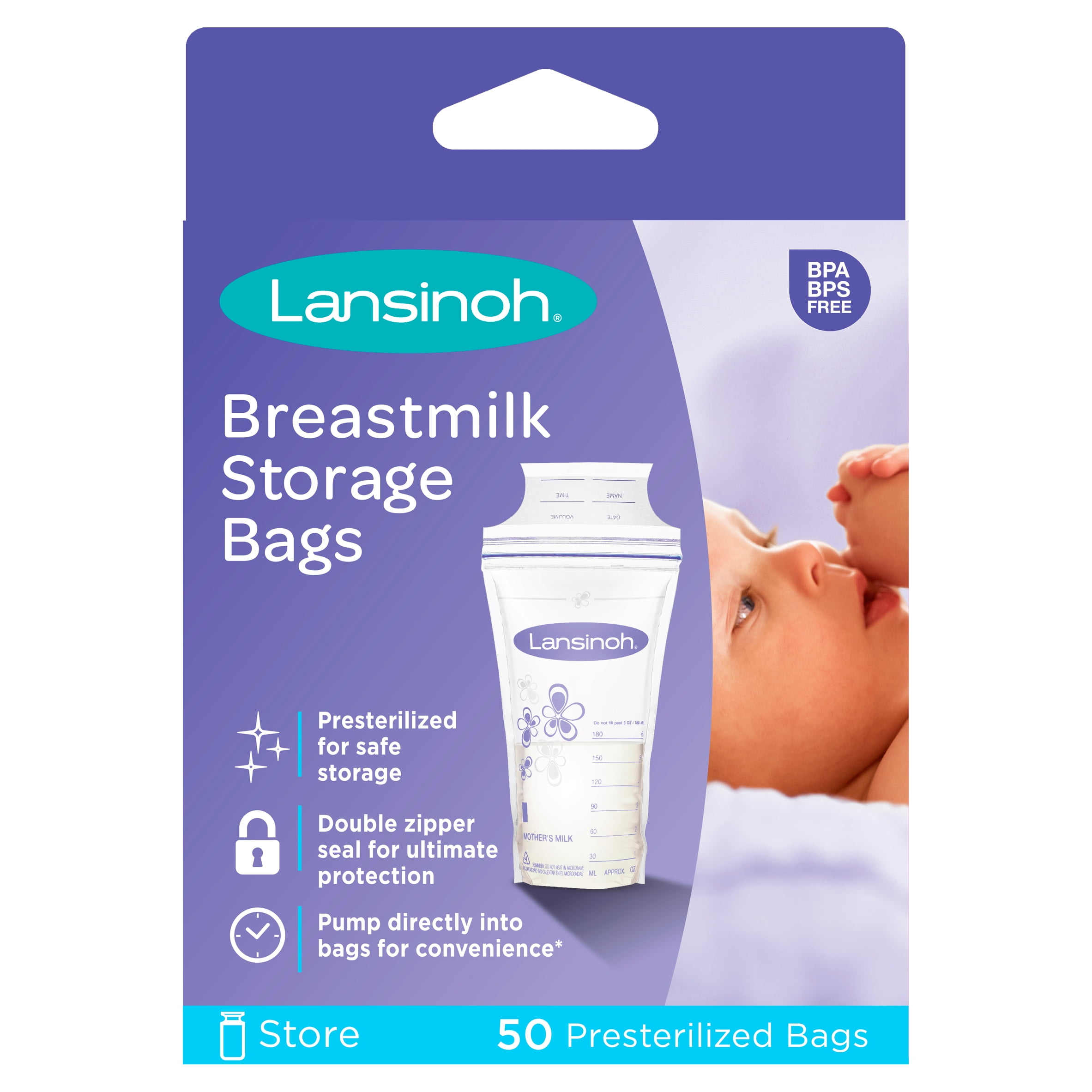 50pcs Breastmilk Storage Bag,Pre-Sterilized Breast Milk Storing Bags  Disposable Milk Self Standing Bags for Working Mom Breastfeeding  Essentials