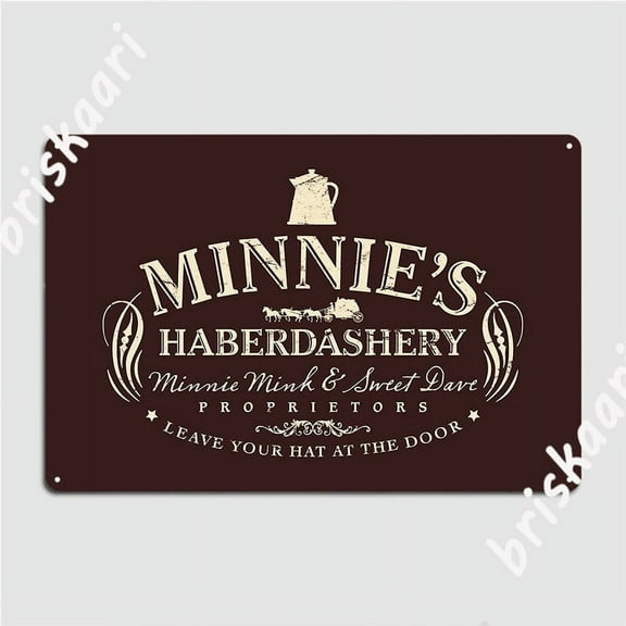 The Hateful Eight Minnie's Haberdashery Metal Plaque Poster Wall Cave Party Designing Plates Tin Sign Posters Size: 16 x 12 Inches