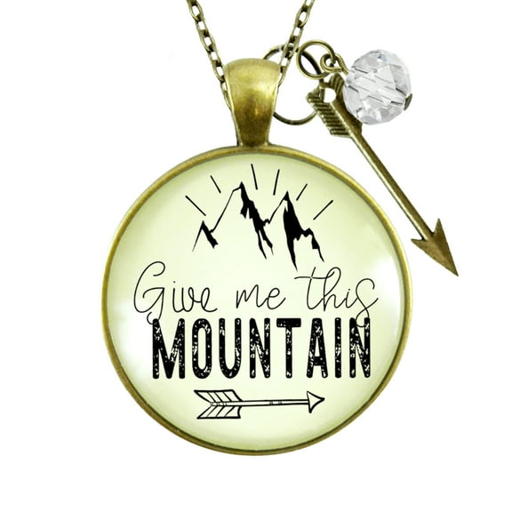 Give Me This Mountain Necklace Gutsy Goodness Female Adult Bronze Metal Jewelry