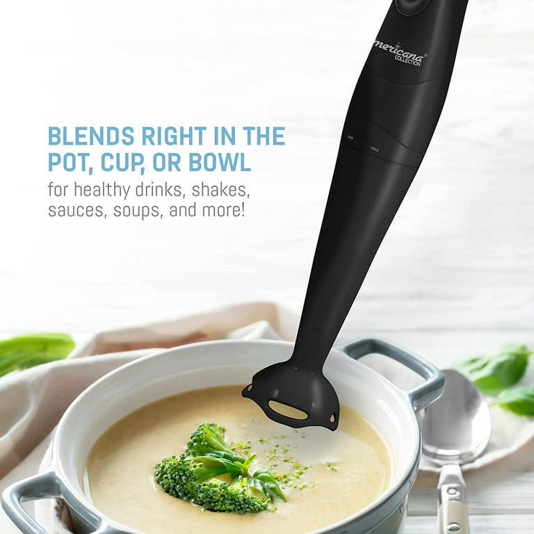 Americana by Elite 150W Hand Blender with Detachable Wand , Black