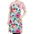 thumbnail image 5 of Pioneer Flower Floral Print Pattern Apron-Garden Aprons for Women with Pockets-Cotton Linen Waterproof Kitchen Cooking Gardening Aprons Adjustable for Kitchen,Cooking,BBQ and Salon 33x27 Inch, 5 of 7