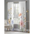 thumbnail image 4 of Floral Botanical Sheer Curtains for Living Room Bedroom Spring Flowers Farmhouse Sheer Curtains 96 Inch Long 2 Panels Set Light Filtering Curtain Window Treatments Drapes for Dining Room, 4 of 6