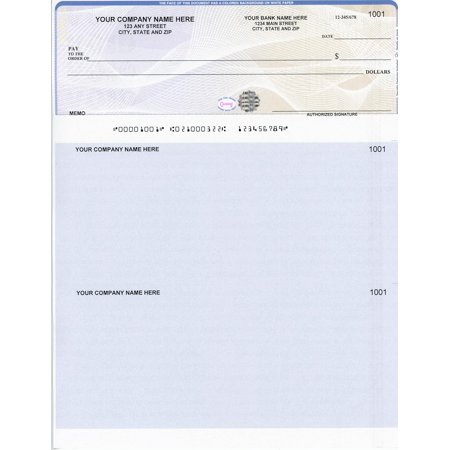 250 Broadway Computer Checks - Check on Top - Compatible with QuickBooks™/Quicken™ Software - Blue Tan Prismatic Hologram (250)
