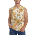 thumbnail image 2 of Goofa Groovy Hippie Flower Mushrooms Printed Men's Sleeveless T-Shirt - Athletic Gym Workout Tank Top for Men - Moisture-Wicking, UPF 30+ Quick-Dry Muscle Tee-, 2 of 8
