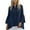 Navy, variant on Ltctricy Women's Oversized Button down Shirts Bell 3/4 Sleeve Collared High Low Hem Tunic Tops Loose Fit Casual Blouses
