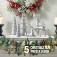 thumbnail image 3 of Ayieyill 5PCS Tree and Reindeer Decortion, Christmas Tree Reindeer Figurines, Christmas Decortion Indoor (Bright Silver), 3 of 7