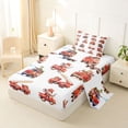 thumbnail image 2 of Castle Fairy Watercolor Fire Truck Twin Sheet Sets 3pcs for Teens, Animal Driver Print Bedding for Toddler Bedroom, Red White, 2 of 6