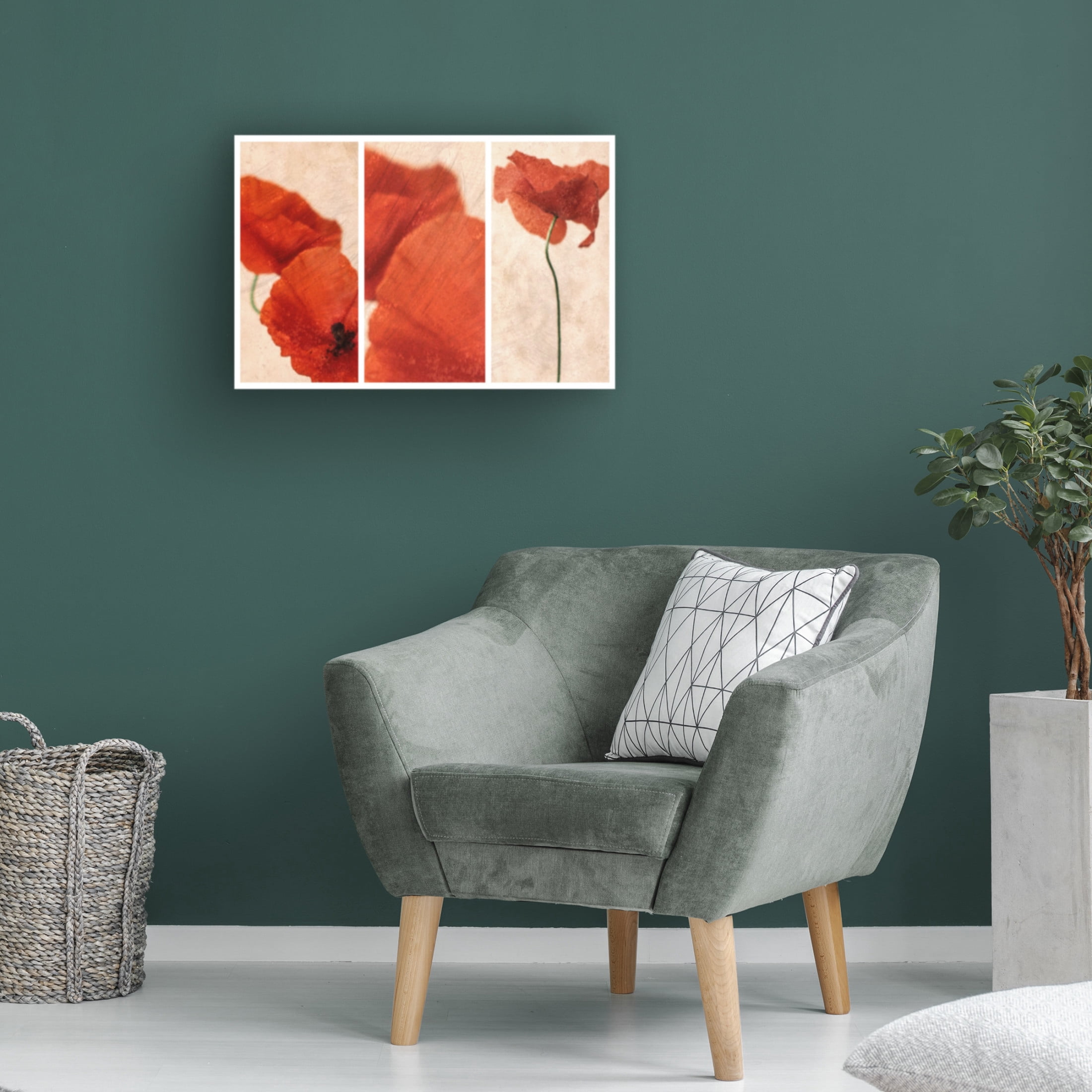 Canvas Wall Art - Nel Talen 'Three Red' Wall Art for Living Room, Bedroom, or Office Décor by Trademark Fine Art - 47 x 30 Inches