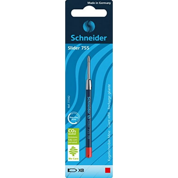 Schneider Schreibgeräte Ballpoint Pen Refill Slider 755 XB Red Single Blister Card
