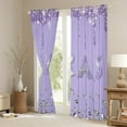 thumbnail image 3 of Jejeloiu Paris Eiffel Tower Blackout Curtains,Glitter Print Curtains Pack of 2 (38x45 Each),Purple Silver Window Curtains For Girl,Lightweight Bedroom Decorative, 3 of 6
