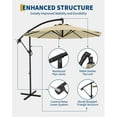 thumbnail image 4 of Parasol de Patio Robuste 10 Pi Déporté – Cadre à 8 Baleines avec Rotation à 360° et Inclinaison Réglable – Protection UV UPF 50+ Pare-Soleil Imperméable pour Cour Arrière, Jardin, Terrasse, Piscine et Marché Extérieur – Beige, 4 of 6