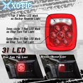 thumbnail image 4 of Xotic Tech 2Pcs Multi Function LED Combination Stop Brake Turn Tail Backup Reverse Light Compatible with Jeep Truck Trailer Boat bus Lorry Van (31SMD, Red/White ), 4 of 9