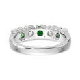 thumbnail image 5 of 14K White Gold Ring Band Wedding Diamond Round Emerald Green, 5 of 7