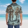 thumbnail image 4 of Susaid Astronauts On Lunar Mission Print Short Sleeve Shirts Button Down Casual Shirts Summer Beach Aloha Button Down Short Sleeve for Men ,Small, 4 of 7