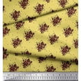 thumbnail image 3 of Soimoi Yellow polyester Crepe Fabric Geometric & Rose Floral Printed Fabric 1 Yard 42 Inch Wide, 3 of 3
