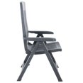 thumbnail image 3 of vidaXL Garden Reclining Chairs 2 pcs Plastic Anthracite, 3 of 5