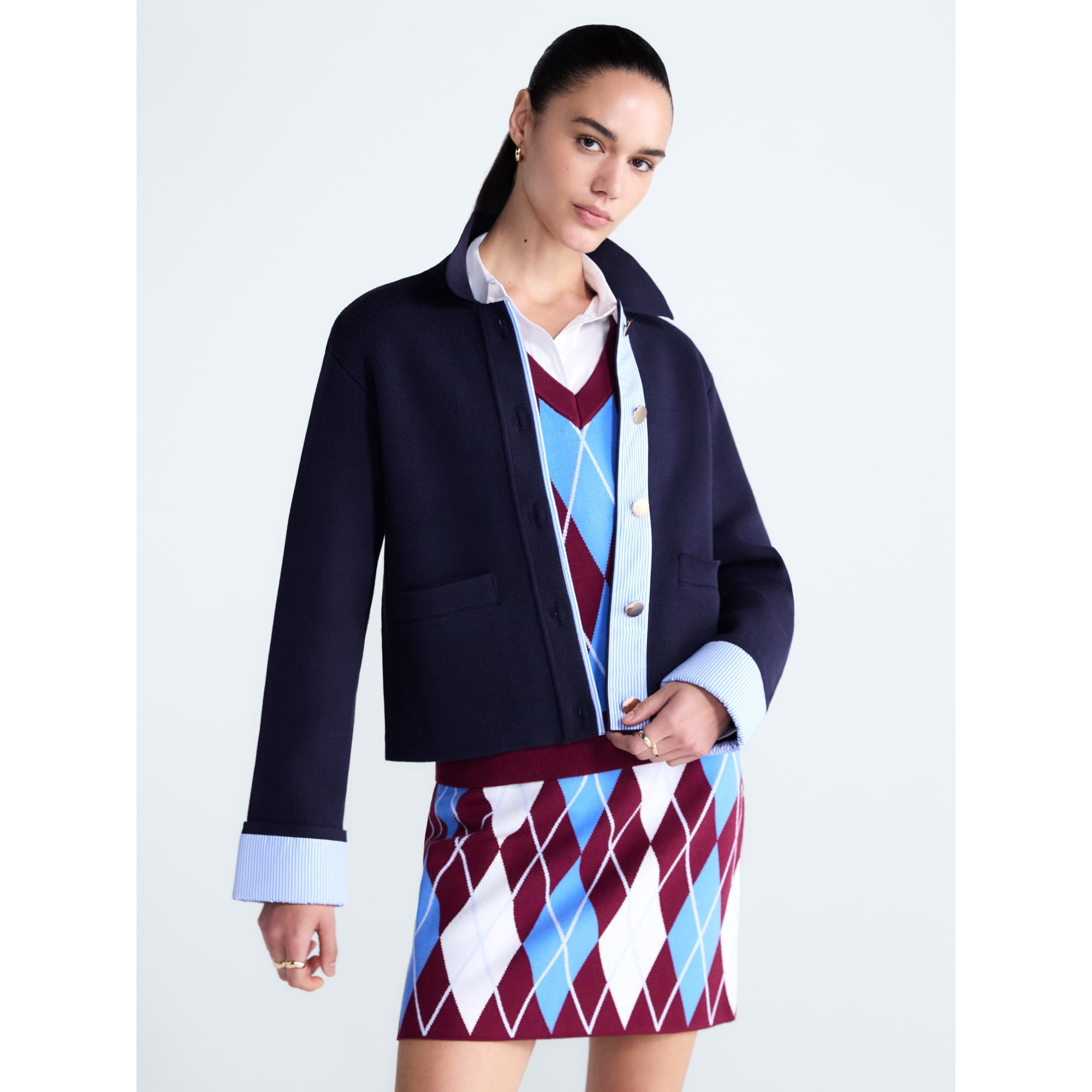 Free Assembly Women's and Women's Plus Cropped Sweater Jacket, Sizes XS-4X