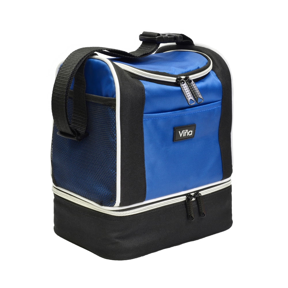 Lunch Bag Cooler Tote Thermal Insulated Waterproof Double Decker with