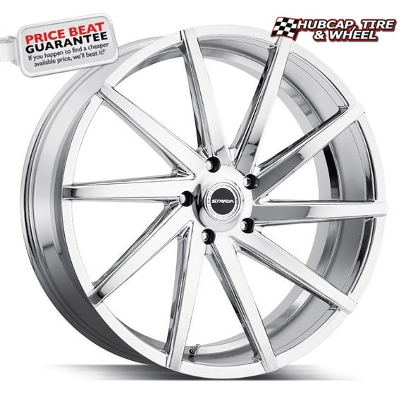 STRADA SEGA Custom Wheel - 22x9, 24 Offset, 6x139.7 Bolt Pattern, 87.1mm Hub - Chrome Rim