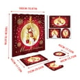 thumbnail image 3 of HomeKingdee 4 Pcs Merry Christmas Shower Curtain Sets with Non-Slip Bathroom Rugs, Lid Toilet Cover, Bath Mat, Shower Curtain Christmas Bathroom Decor, 3 of 4