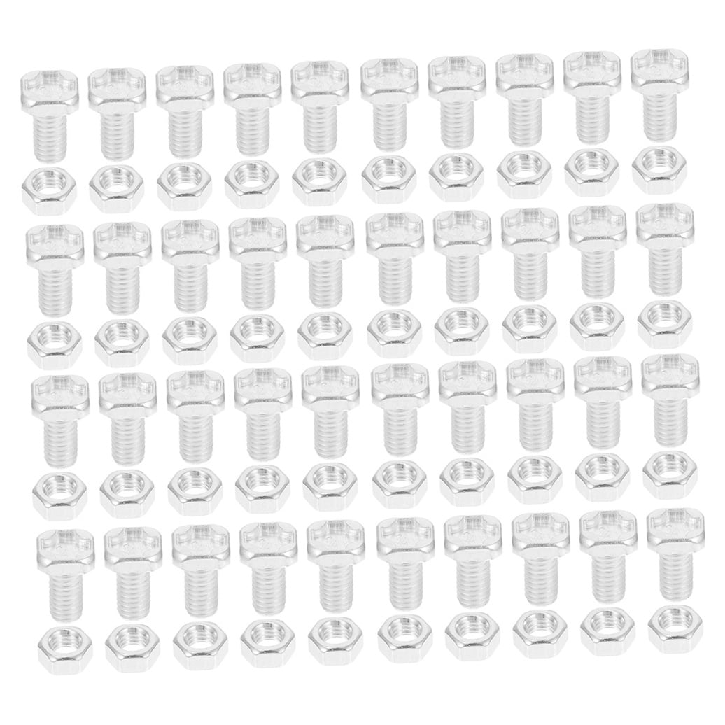 FONDOTIN 100 Sets Strengthen Panels Aluminium Greenhouse Bolts and Nuts Silver Hexagonal Nut for Greenhouse Accessories