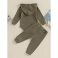 thumbnail image 4 of Infant Baby Boys Girls Hood Jumpsuit Waffle Long Sleeve Romper + Pants Clothes, 4 of 9