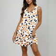 thumbnail image 4 of Sexy Vestido Corto Rayado Cuello Redondo Bolsillo Moda Casual, Poliéster Altamente Elástico para Ropa Interior Y Pijamas, 4 of 9