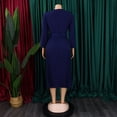 thumbnail image 5 of AURA Plus Size Autumn Pleated A Line Commuter Dress Elegant High Waist Midi OL Dress XL XXXL, 5 of 9