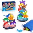 thumbnail image 3 of IPOURUP Juguetes de dinosaurios para niños de 3 a 5 años: juguetes Montessori apilables de madera para niños de 3 a 7 años Juego de competición de equilibrio para la familia Regalos ideales de Navidad, 3 of 4
