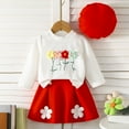 thumbnail image 2 of Caqnni Baby Toddler Girls Little Girls T-Shirt and Pants 2pcs Long Sleeve Cotton Outfit Baby Girl Fall Winter Clothes Fall Winter Outfit，12-18 Months，Red, 2 of 9