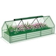 thumbnail image 2 of Outsunny 8.6 x 3 x 1ft Raised Garden Bed with Mini Greenhouse, Galvanized Raised Garden Bed with Cover, Green, 2 of 9
