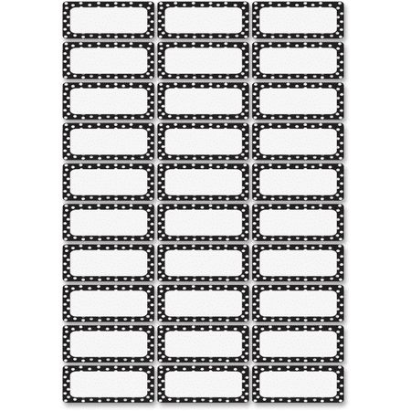 Ashley ASH10080 Dry Erase Black/White Dots Nameplate Magnets 1 Pack Black White
