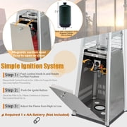 Costway 35'' Portable Tabletop Pyramid Patio Heater Stainless Steel Propane gas 10000 BTU