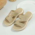 thumbnail image 4 of IUJSOY Womens Wedge Sandals Arch Support Platform Slippers Non-Slip Trendy Rhinestone Slip on Shoes, 4 of 9