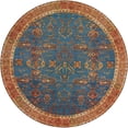 thumbnail image 2 of Unique Loom Outdoor Traditional Collection Area Rug - Legacy (7' 10" Round Navy Blue/Brown), 2 of 8