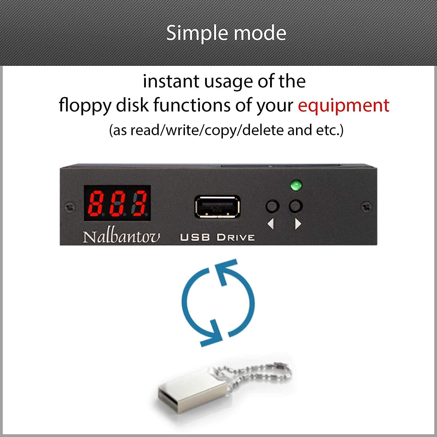 Floppy Disk USB Emulator Nalbantov N-Drive 1000 for AKAI MPC-2000 XL + OS 1.2