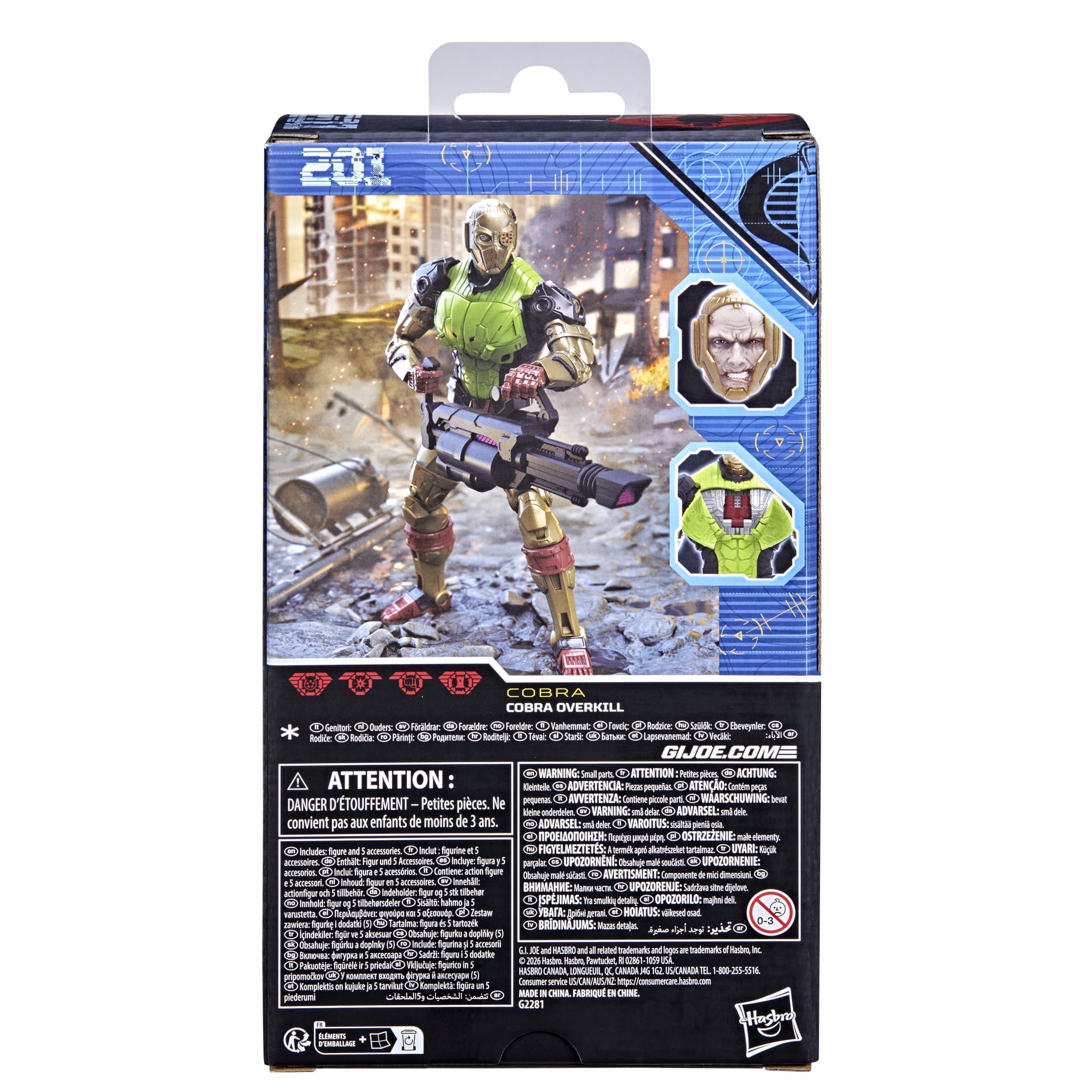 G.I. Joe Classified Series 201, Cobra Overkill, 6 Inch Action Figure