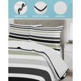 thumbnail image 4 of Sage Green Black Stripe King Size Down Alternative Comforter, Lightweight Comforter Quilt Bedding Set with Pillow Shams Modern Abstract Coarse Striped All Seasons Bed Comforter Duvet Insert 96"x106", 4 of 7
