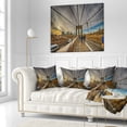thumbnail image 3 of Designart Strolling on Brooklyn Bridge - Landscape Photo Throw Pillow - 18x18, 3 of 5
