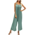 thumbnail image 1 of Combinaison pour Femmes Décontractée Imprimée à Bretelles Spaghetti Boho Pantalon à Jambe Grand Combinaison Ample Confortable d'Été pour la Plage, 1 of 7