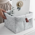thumbnail image 7 of Washranp 1Pcs Storage Basket, Large Capacity Anti-deform Felt Leather Handle Organizer Basket for Home, 7 of 7