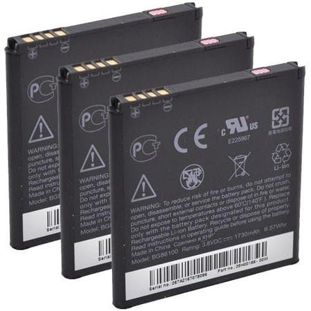 3x Battery For HTC BG86100 Amaze 4G HTC EVO 3D PG86100 EVO V 4G Sensation (Htc One V Best Price)