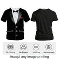 thumbnail image 3 of Blissboy Tuxedo T-Shirt Funny Suit Design Graphic T-Shirt Novelty Tux Shirt Fake Suit Tee with Bowtie, Unisex Adult, 3 of 7