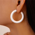 thumbnail image 2 of Minimalist Half Huggie Hoop Earrings for Women Acrylic Lightweight Chunky C Shaped Open Hoops Round Tube Stud Earrings Fashion Vintage Y2K Holiday Party Jewelry for Mother, 2 of 6