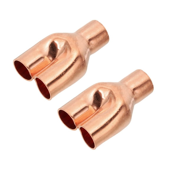 Uxcell Y Type Copper Fitting, Welding Joint Split Union Intersection for HVAC, Air Conditioning Refrigeration 5/8" x 5/8" x 5/8"